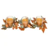 CENTRE DE TABLE TRIO BOUGIES FEUILLES DÉCO AUTOMNE