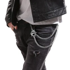 CHAINE PANTALON ANARCHIE PUNK MÉTAL ARGENT