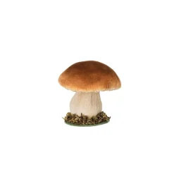 CHAMPIGNON DÉCO SOCLE BOIS MOUSSE 10X10.5CM BRUN