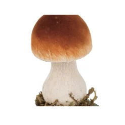 CHAMPIGNON DÉCO SOCLE BOIS MOUSSE 10X8X13CM BRUN