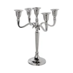 CHANDELIER 5 BRANCHES MÉTAL 27CM ARGENT
