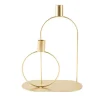 CHANDELIER 2 BRANCHES MÉTAL FILAIRE 27X20CM OR