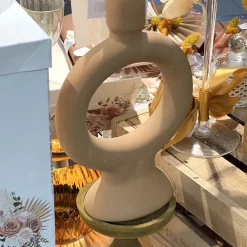 CHANDELIER CÉRAMIQUE DESIGN 23.4X15.6CM CAMEL