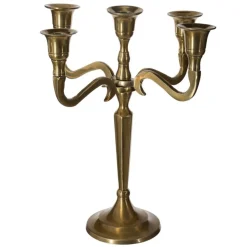 CHANDELIER 5 TÊTES MÉTAL 27CM OR