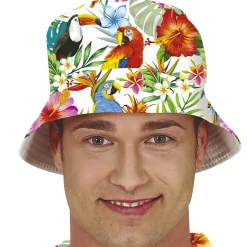 CHAPEAU BOB HAWAÏEN FAUNE FLORE TROPICAL ADULTE