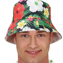 CHAPEAU BOB HAWAÏEN FLORE TROPICALE ADULTE