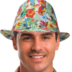 CHAPEAU BORSALINO FAUNE FLORE TROPICALE ADULTE