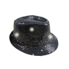 CHAPEAU BORSALINO 6 LED SEQUIN NOIR