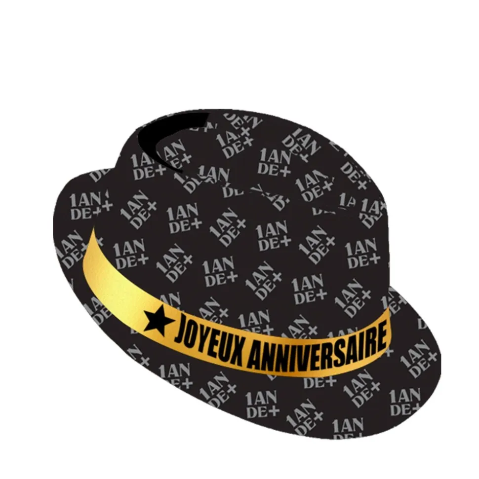 CHAPEAU BORSALINO NOIR JOYEUX ANNIVERSAIRE