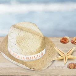 CHAPEAU BORSALINO PAILLE RUBAN RETRAITE ADULTE