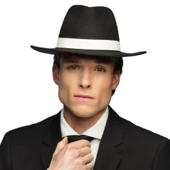 CHAPEAU BORSALINO PREMIUM NOIR MAFIEUX ADULTE