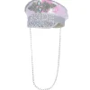 CHAPEAU CAPITAINE PAILLETTES ROSE BRIDE ADULTE