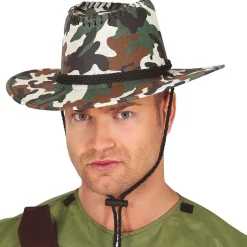 CHAPEAU COWBOY CAMOUFLAGE SOLDAT CHASSEUR ADULTE
