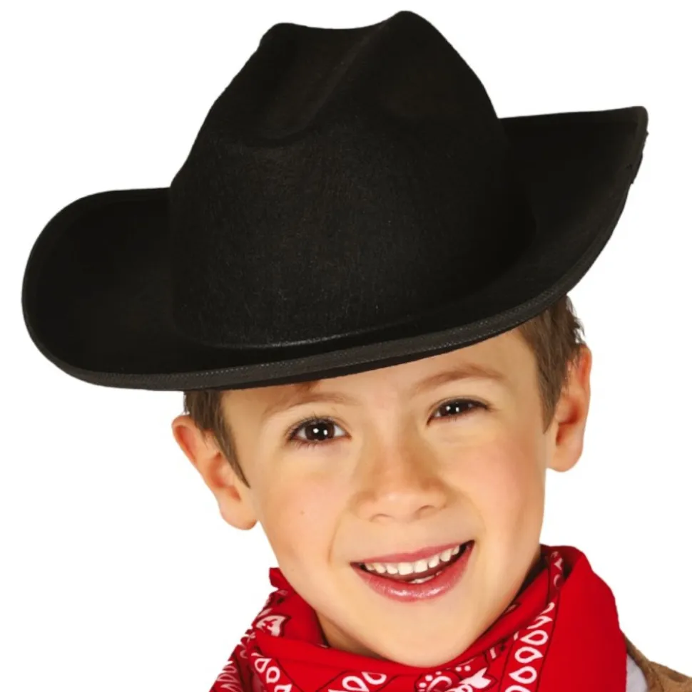CHAPEAU COWBOY FEUTRE NOIR ENFANT