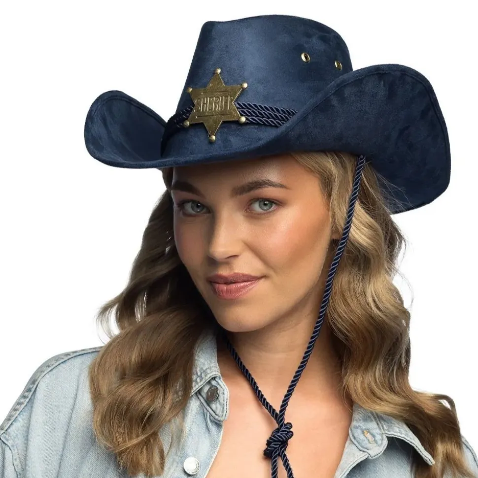 CHAPEAU COWBOY SHERIFF TENNESSEE BLEU ADULTE