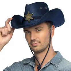 CHAPEAU COWBOY SHERIFF TENNESSEE BLEU ADULTE