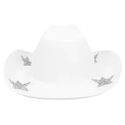 CHAPEAU COWBOY STAR BRIDE PERLES BLANC EVJF FEMME