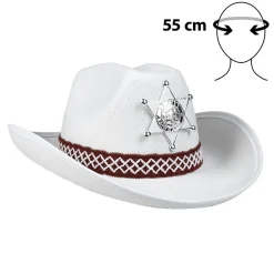CHAPEAU COWBOY ÉTOILE SHÉRIF BLANC ENFANT