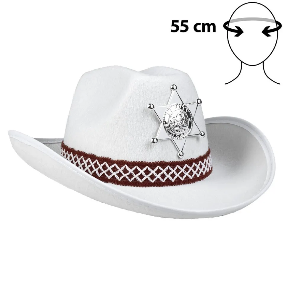 CHAPEAU COWBOY ÉTOILE SHÉRIF BLANC ENFANT