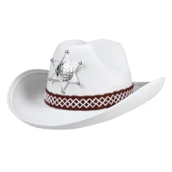 CHAPEAU COWBOY ÉTOILE SHÉRIF BLANC ENFANT