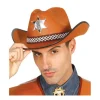 CHAPEAU COWBOY ÉTOILE SHÉRIF MARRON ADULTE