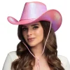 CHAPEAU COWGIRL ROSE PERLÉ ADULTE