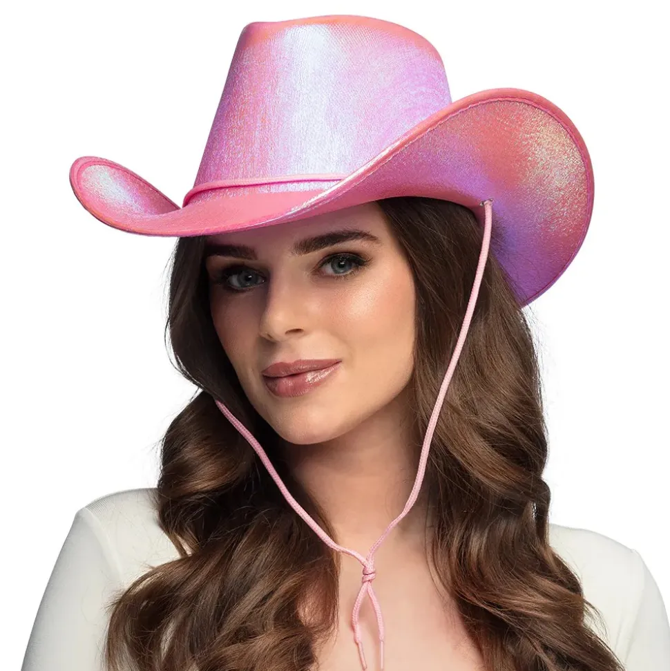 CHAPEAU COWGIRL ROSE PERLÉ ADULTE