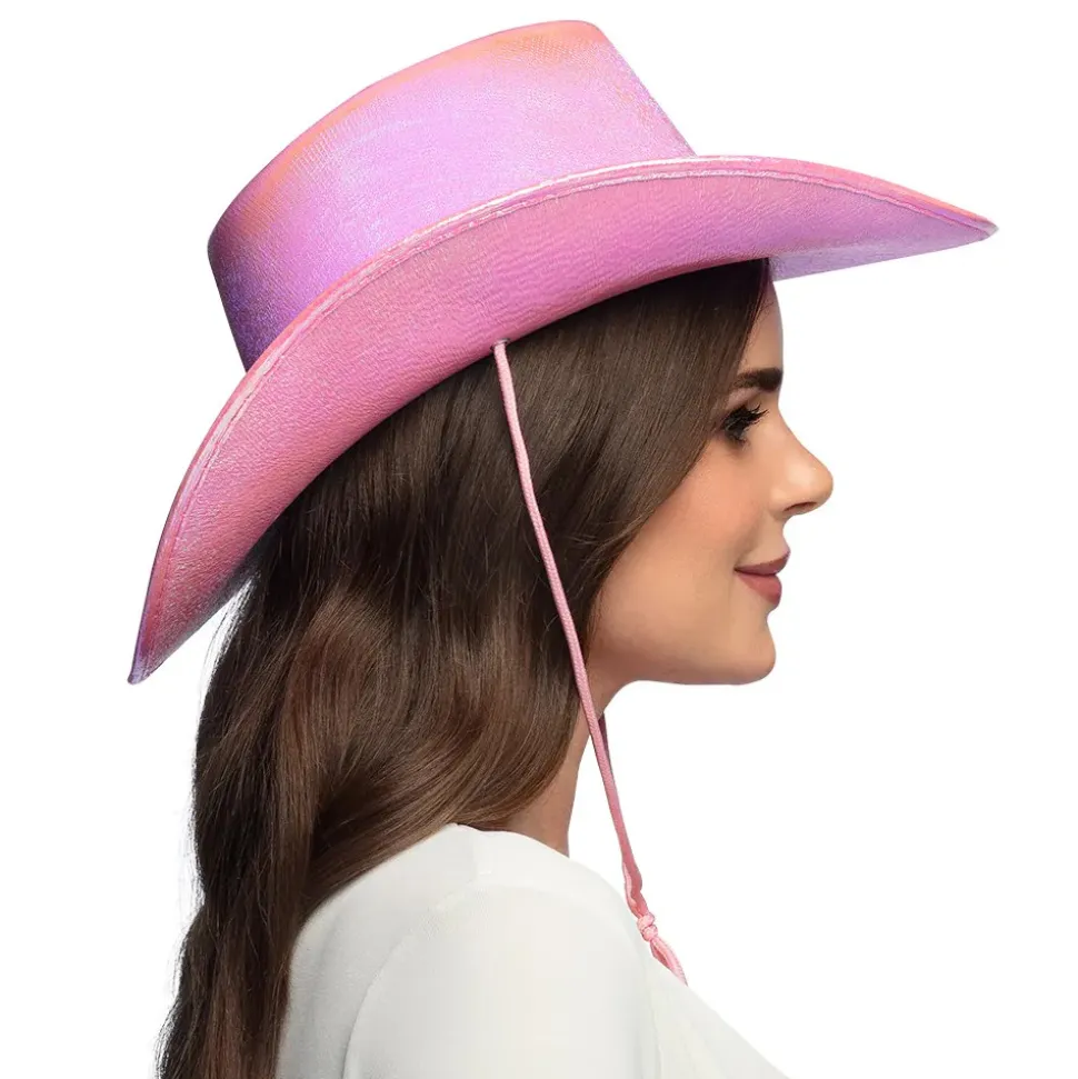 CHAPEAU COWGIRL ROSE PERLÉ ADULTE