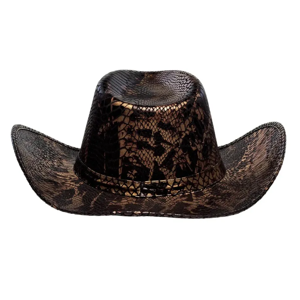 CHAPEAU DE COWBOY PEAU SERPENT COBRA ADULTE