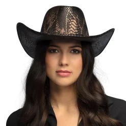 CHAPEAU DE COWBOY PEAU SERPENT COBRA ADULTE