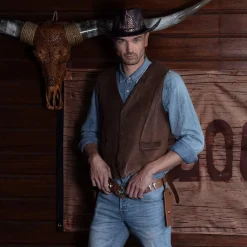 CHAPEAU DE COWBOY PEAU SERPENT COBRA ADULTE