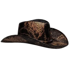 CHAPEAU DE COWBOY PEAU SERPENT COBRA ADULTE
