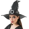 CHAPEAU DE SORCIÈRE SIMILICUIR TEXTURÉ NOIR ADULTE