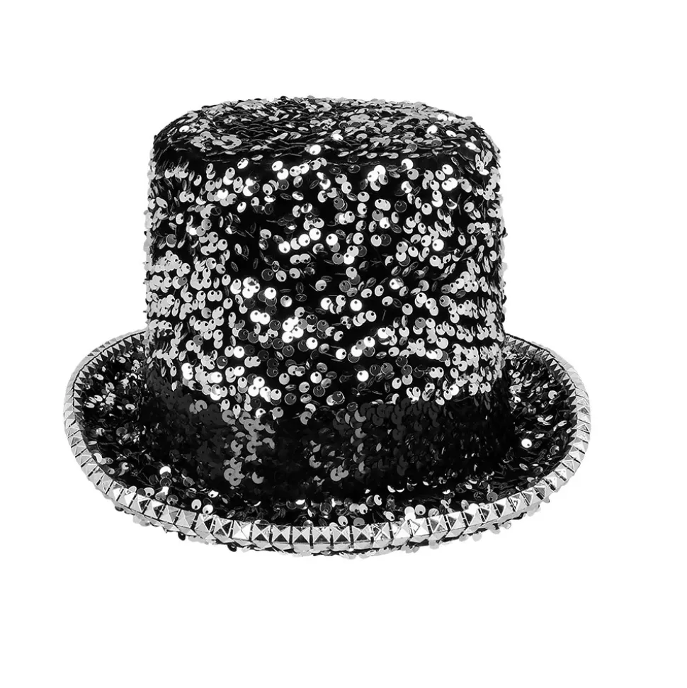 CHAPEAU HAUT-DE-FORME ARGENT STEAMPUNK ADULTE