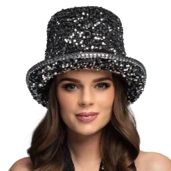 CHAPEAU HAUT-DE-FORME ARGENT STEAMPUNK ADULTE