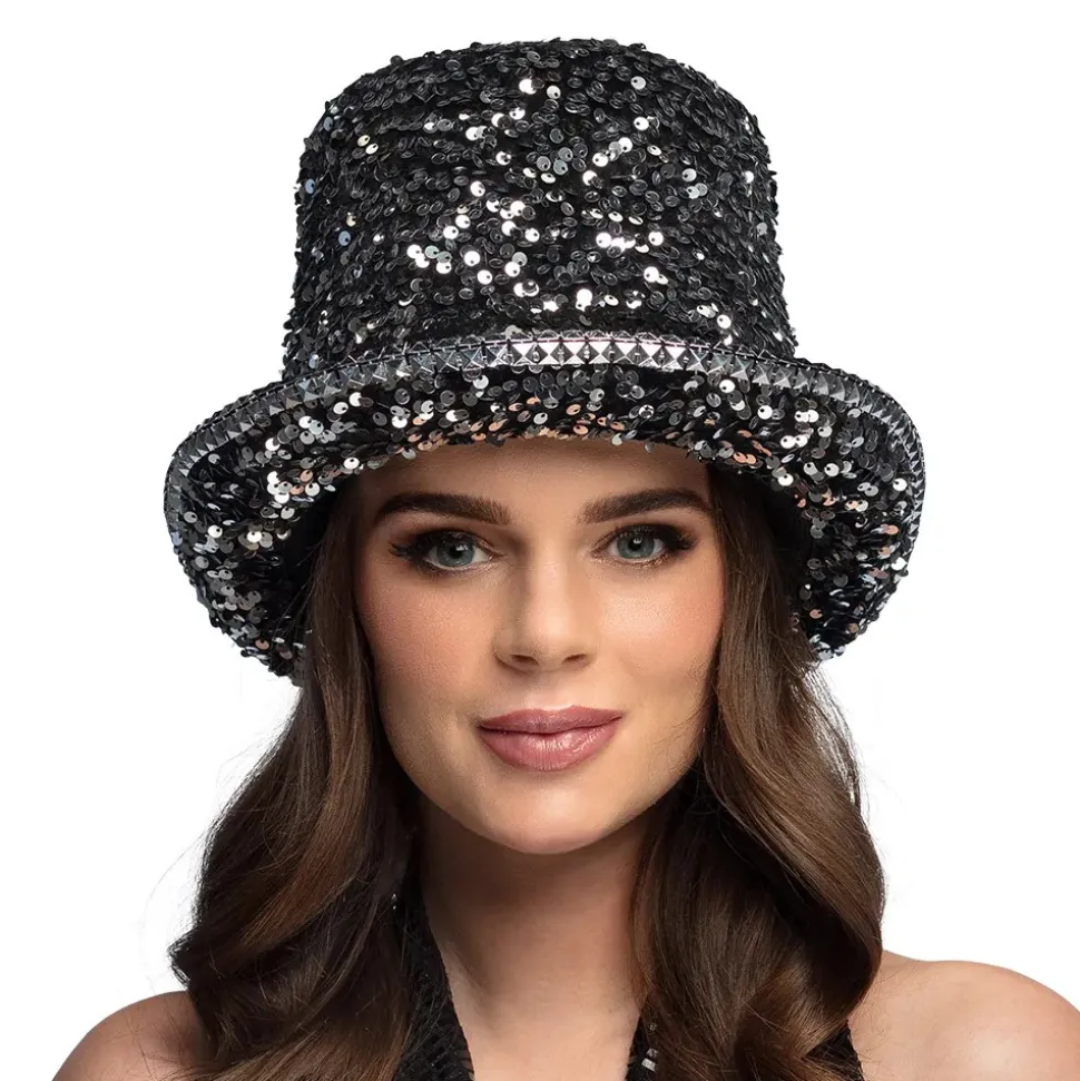 CHAPEAU HAUT-DE-FORME ARGENT STEAMPUNK ADULTE