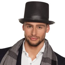 CHAPEAU HAUT-DE-FORME FEUTRE COLIN NOIR ADULTE