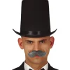CHAPEAU HAUT-DE-FORME FEUTRE NOIR 20CM ADULTE
