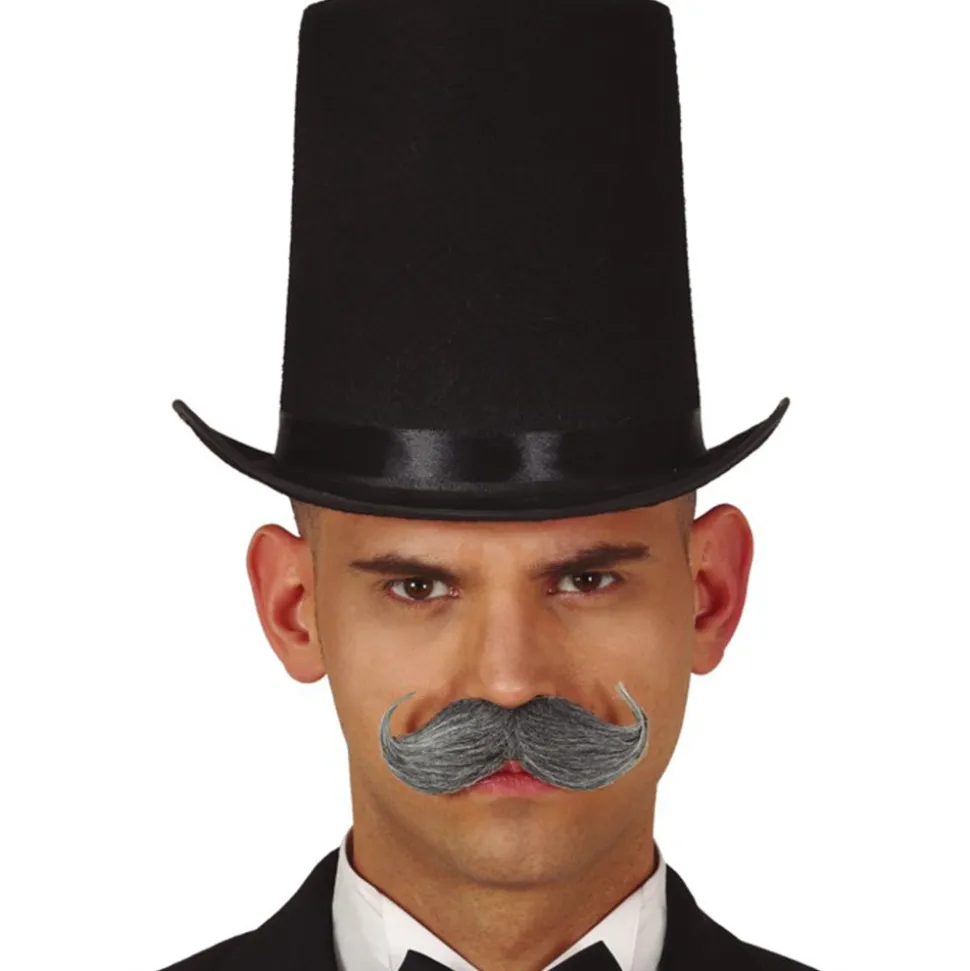 CHAPEAU HAUT-DE-FORME FEUTRE NOIR 20CM ADULTE