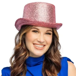 CHAPEAU HAUT-DE-FORME SHOW ROSE CLAIR ADULTE