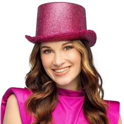 CHAPEAU HAUT-DE-FORME SHOW ROSE FUCHSIA ADULTE