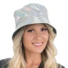 CHAPEAU SEAU BOB HIP-HOP IRISÉ ARGENT ADULTE