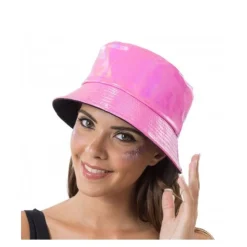 CHAPEAU SEAU BOB HIP-HOP IRISÉ ROSE ADULTE