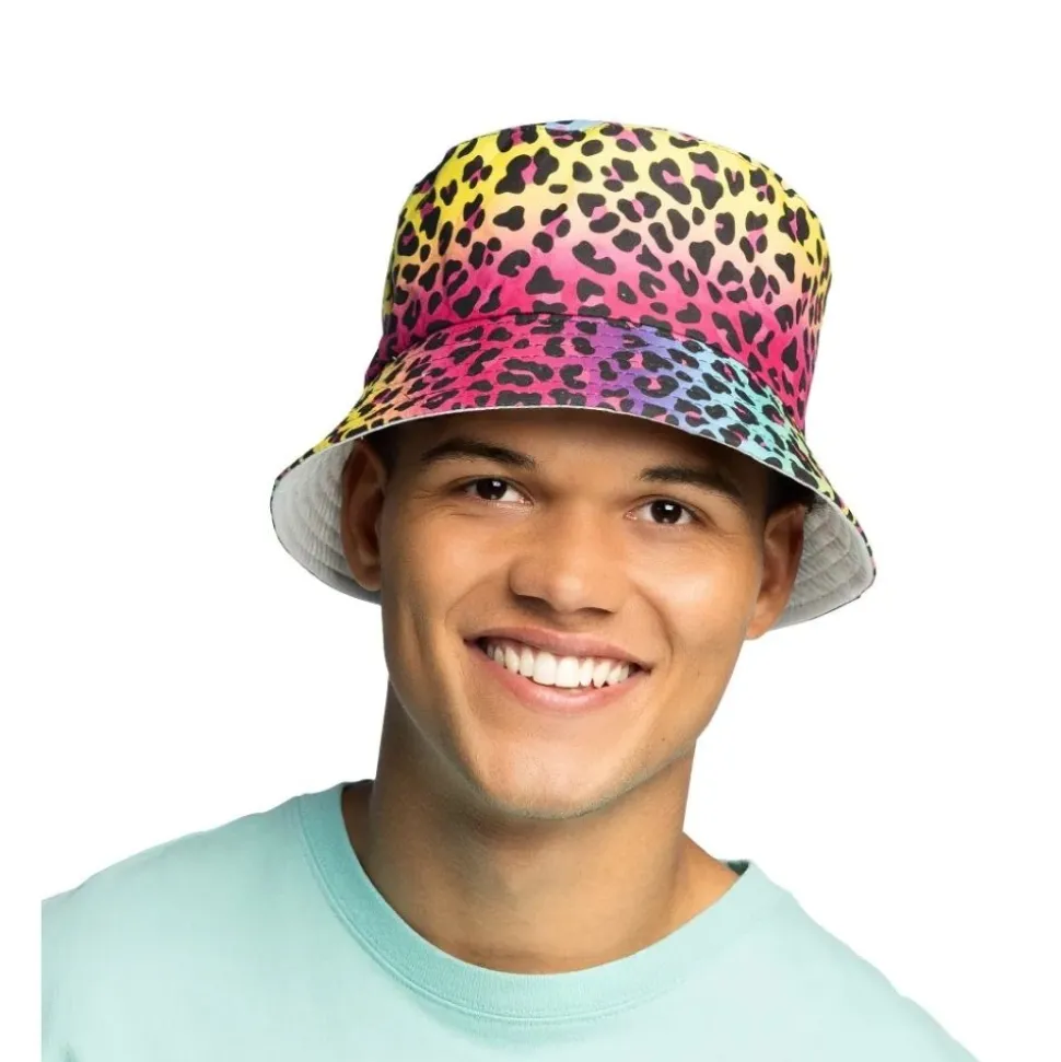 CHAPEAU SEAU BOB LÉOPARD MULTICOLORE ADULTE