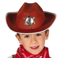 CHAPEAU SHÉRIF FEUTRE MARRON ENFANT