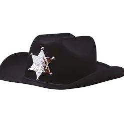 CHAPEAU SHÉRIF FEUTRE NOIR ENFANT