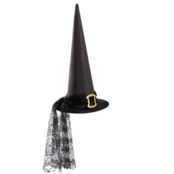CHAPEAU SORCIÈRE NOIR FLOQUÉ ADULTE