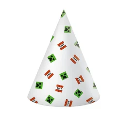6 CHAPEAUX CARTON MINECRAFT JEUX VIDÉO 17.5CM