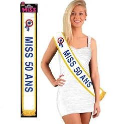 ÉCHARPE MISS 50 ANS GOLD