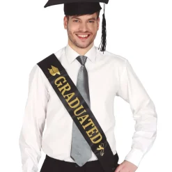 ÉCHARPE TISSU NOIR REMISE DIPLÔME USA ADULTE